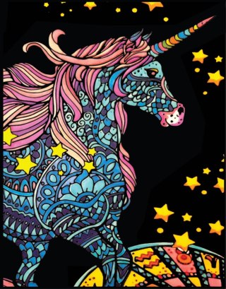 Kolorowanka Welw. A4 Jednorożec Zodiak